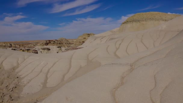 水溶性粘土沉积岩 新墨西哥州荒野研究区Ah Shi Sle Pah沃什的岩层 — 图库视频影像