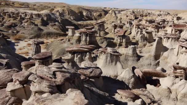 Seltsame Sandsteinformationen Die Durch Erosion Shi Sle Pah Wilderness Study — Stockvideo