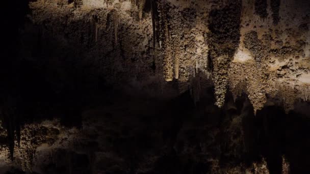 新墨西哥州一个岩溶洞穴中的史达林和石笋 — 图库视频影像