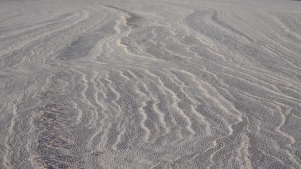 Olas Sobre Arena Blanca Yeso Monumento Nacional Las Arenas Blancas — Vídeos de Stock