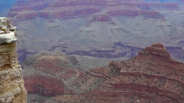 Panoramisch Uitzicht Riviervallei Rode Rotsen Grand Canyon National Park Met — Stockvideo