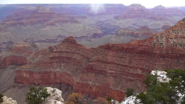 Panoramisch Uitzicht Riviervallei Rode Rotsen Grand Canyon National Park Met — Stockvideo