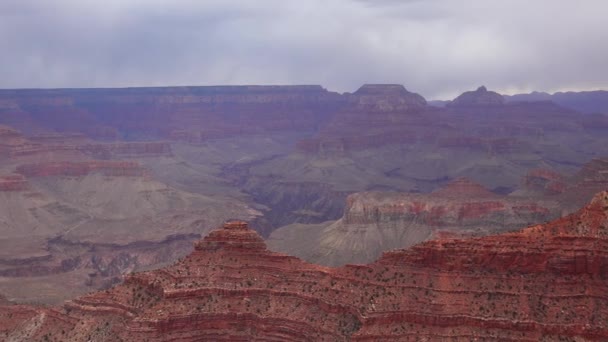 Panoramisch Uitzicht Riviervallei Rode Rotsen Grand Canyon National Park Met — Stockvideo