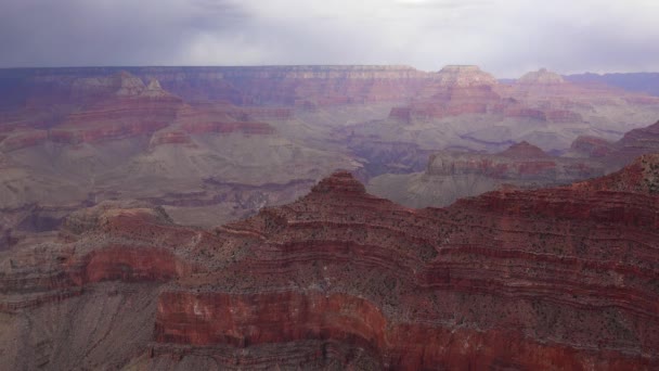 Panoramisch Uitzicht Riviervallei Rode Rotsen Grand Canyon National Park Met — Stockvideo