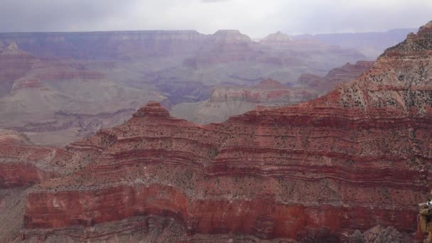 Vista Panorâmica Vale Rio Rochas Vermelhas Parque Nacional Grand Canyon — Vídeo de Stock