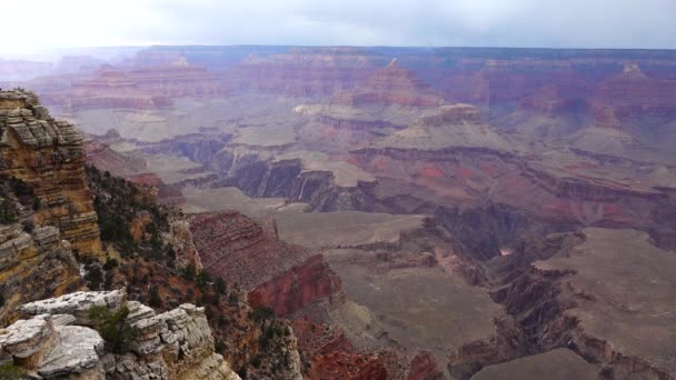 Vista Panorámica Del Valle Del Río Rocas Rojas Grand Canyon — Vídeos de Stock