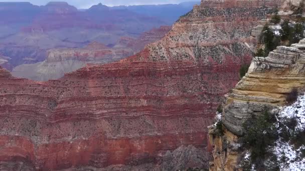 Panoramautsikt Över Floddalen Och Röda Klippor Grand Canyon National Park — Stockvideo