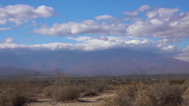 Nuvole Muovono Velocemente Verso Deserto Sierra Nevada Montagne California — Video Stock