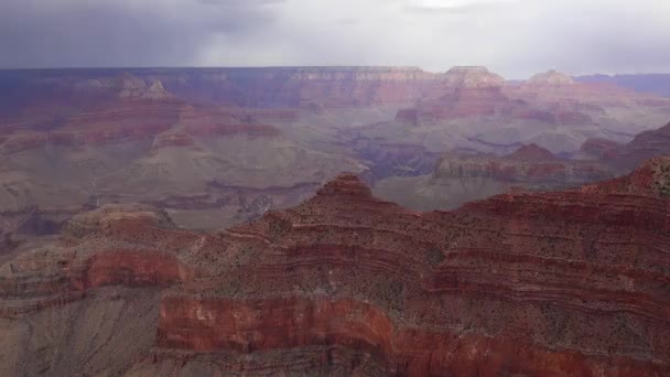 Blick Auf Das Flusstal Und Die Roten Felsen Grand Canyon — Stockvideo