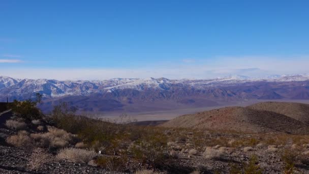 Sierra Nevada Gebergte Sneeuw Bij Death Valley National Park — Stockvideo