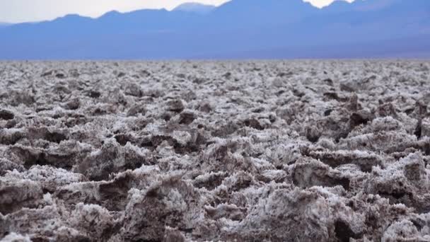 Vista Das Bacias Salinas Parque Nacional Vale Morte Vale Morte — Vídeo de Stock