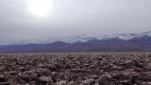 Zicht Zoutvlaktes Van Basins Death Valley National Park Death Valley — Stockvideo
