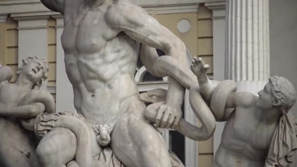 Ucrania Odessa Enero 2019 Monumento Escultura Laokoon Una Escultura Mármol — Vídeo de stock