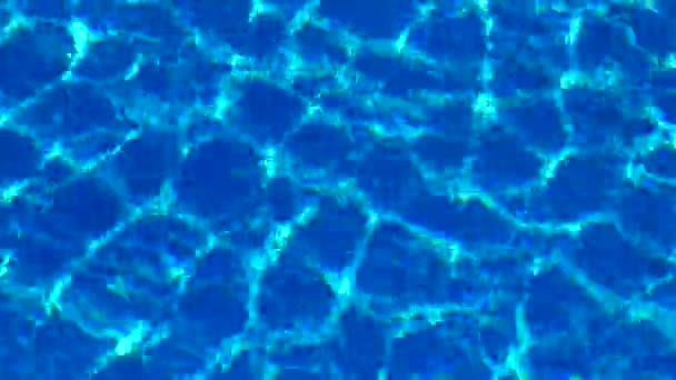 プール内の水 波が反映されます 反射とグレア プールの水の中のサン グレア — ストック動画
