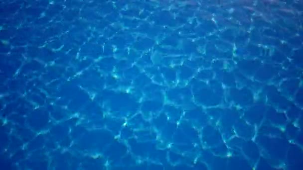 Agua Piscina Luz Del Sol Refleja Olas Reflexión Deslumbramiento Deslumbramiento — Vídeos de Stock