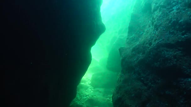 Podvodní Jeskyně Jeskyně Skalách Bulharsku Černé Moře — Stock video