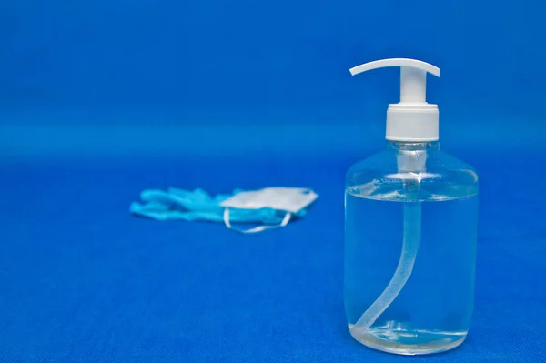 Botella Antiséptico Una Botella Desinfectante Manos Desinfectante Manos Spray Sobre — Foto de Stock