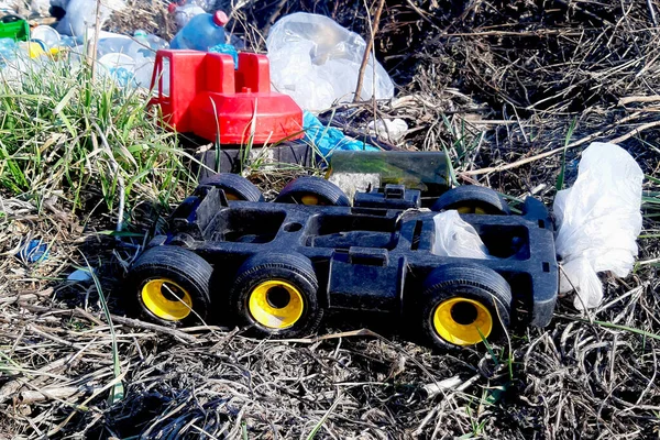 Deponien Für Ins Feld Geworfenen Plastikmüll Sind Nicht Für Müll — Stockfoto