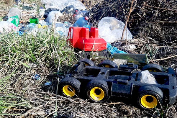 Deponien Für Ins Feld Geworfenen Plastikmüll Sind Nicht Für Müll — Stockfoto