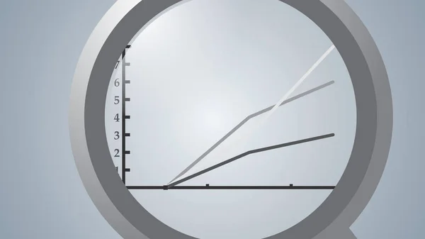 El gráfico bajo una lupa — Vector de stock