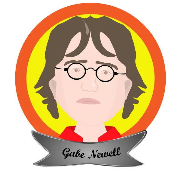 Gabe Newell sull'immagine — Vettoriale Stock