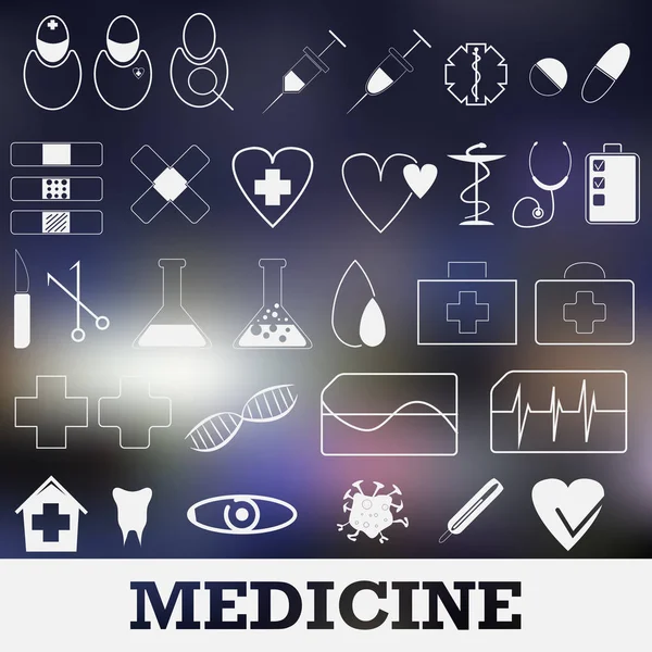 Pictogrammen geneeskunde + 30 — Stockvector