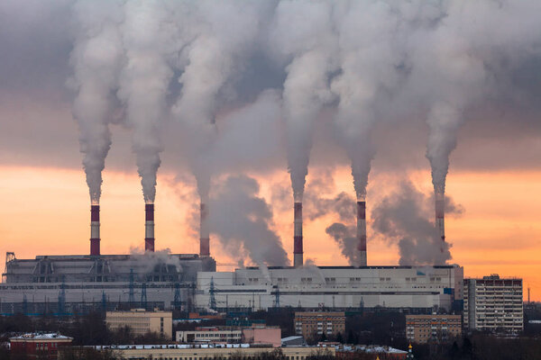 Thermal Power Plant in the winter morning