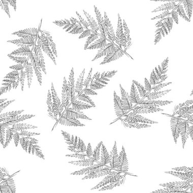 Kusursuz desen. Kalem çizimi. Hafif çizgiler, yapraklı dallar. Kalemle çiz, yeteneğini geliştir. Yazdırma, ambalaj, tekstil, ambalaj elementleri