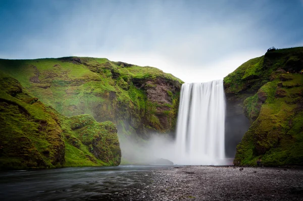 Islandský vodopád (Skogafoss) Stock Fotografie