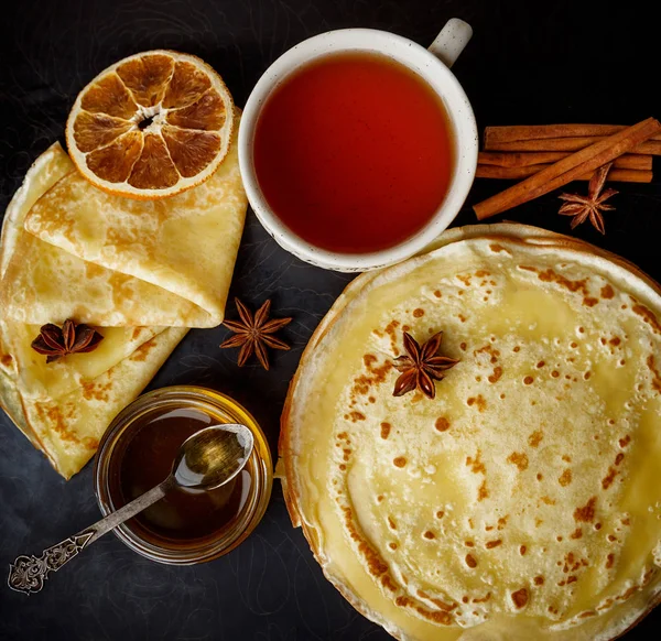 Pannkakor mat foto — Stockfoto