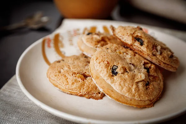 Oatmeal raisin cookies on plate