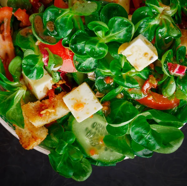 Corn salad on plate — Stock Photo, Image
