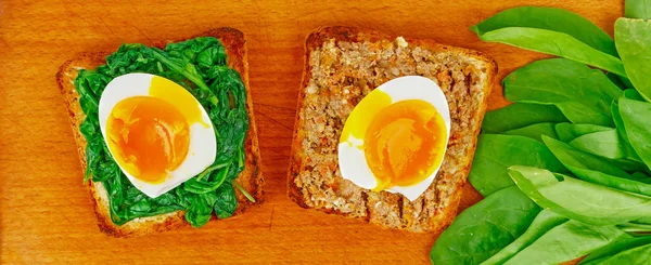 Open sandwich with eggs — Stock Photo, Image