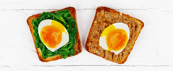 Open sandwich with eggs — Stock Photo, Image