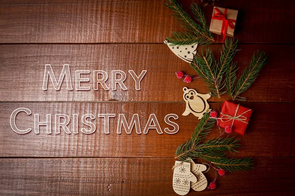 Christmas homemade wooden decoration — Stock Photo, Image