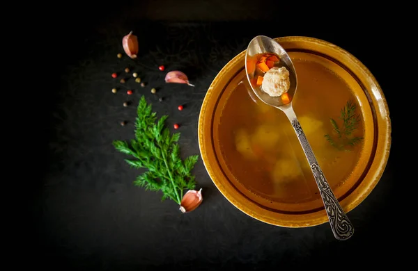 Sopa de albóndigas — Foto de Stock