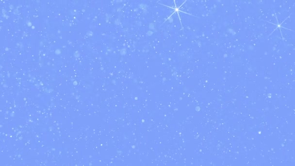 Snowflakes Soar Evening Sky Floating Sparkling Particles Similar Frost Randomly — Stock Video