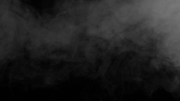 Smoke Jet Slowly Disappears Gray Smoke Black Background Slowly Dissipates — 图库视频影像