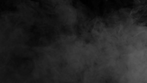 White Smoke Slowly Moving Gray Smoke Black Background Slowly Dissipates — Stock video