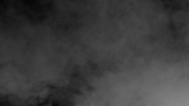Egyenetlen Füstfüggöny Szürke Füst Fekete Alapon Lassan Eloszlik Eltűnik Képernyőről — Stock videók