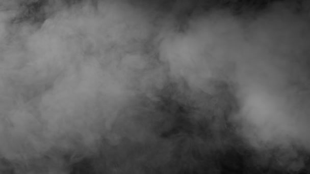 Nubes Humo Blanco Moviéndose Izquierda Humo Blanco Vertido Pantalla Negra — Vídeos de Stock