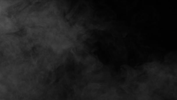 Pantalla Negra Humo Blanco Humo Gris Sobre Fondo Negro Disipa — Vídeos de Stock