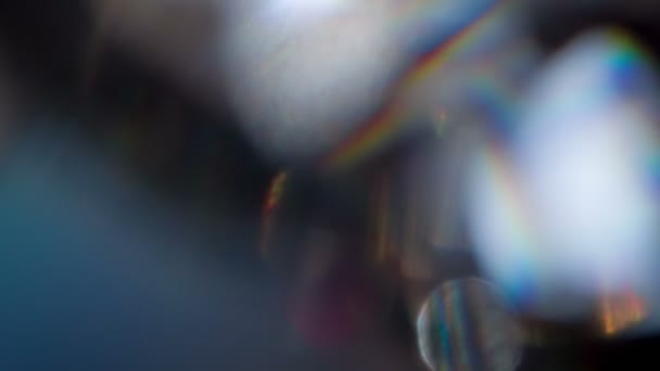 Rainbow Overflow Diamond Петля Світло Проходить Через Грані Повільно Обертаючихся — стокове відео