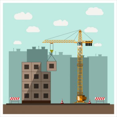 İnşaat site düz tasarımı