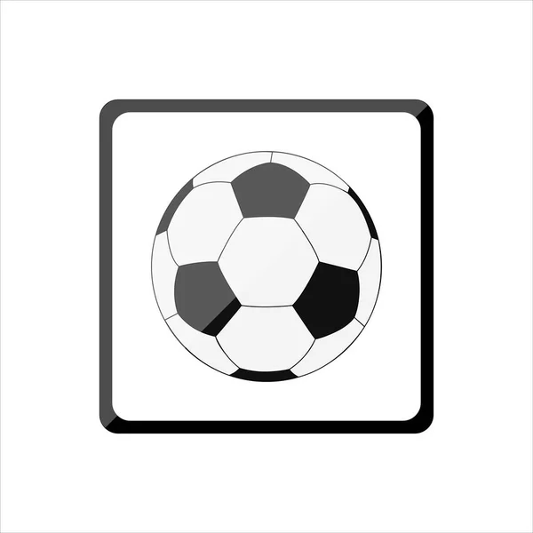 Icono con una pelota de fútbol — Vector de stock