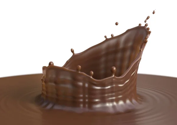 Schokoladenspritzer auf weißem Hintergrund — Stockfoto