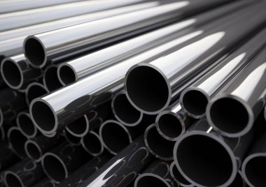 çeşitli çaplarda metal borular