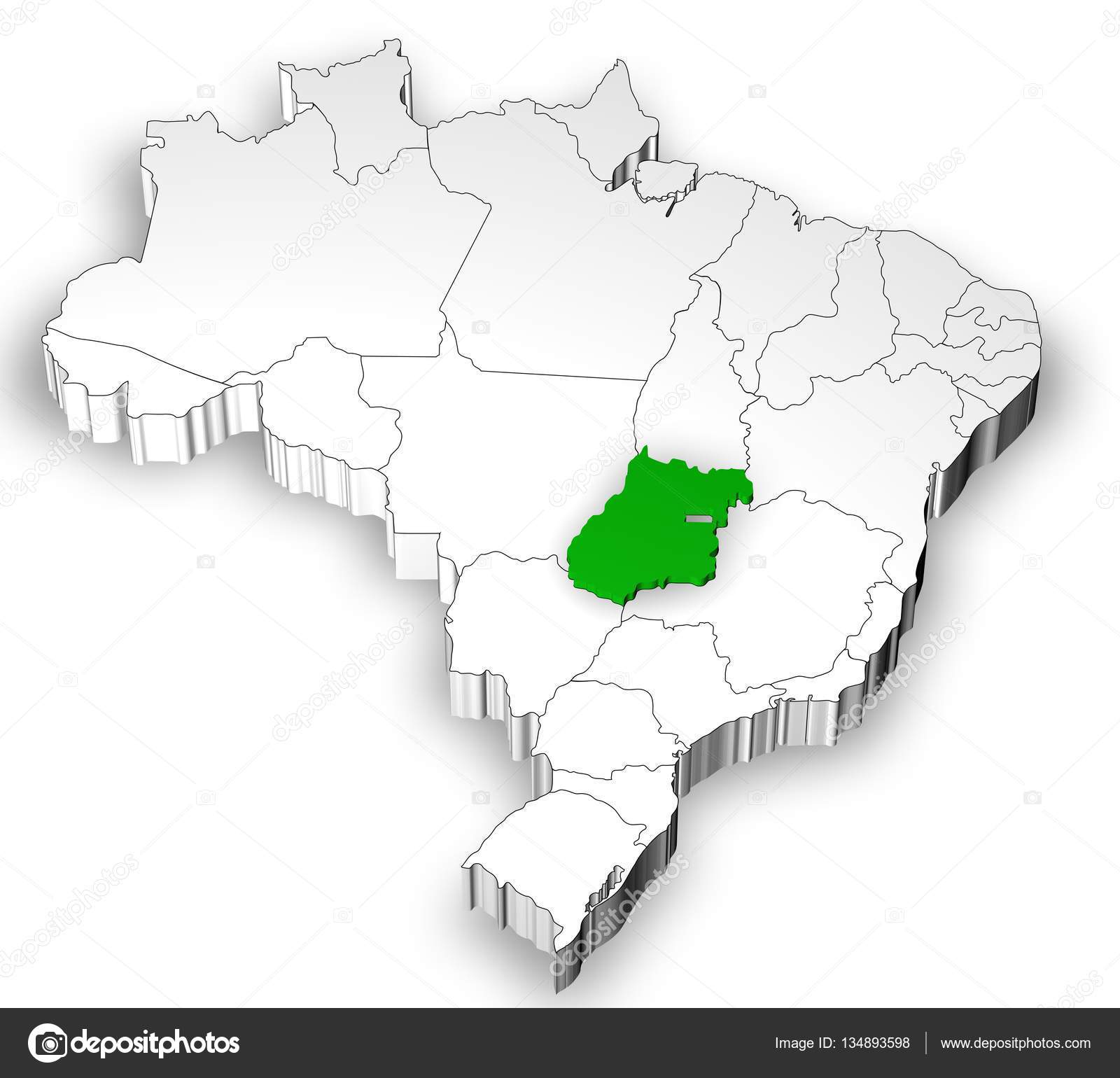 Mapa brasileiro com estados separados — Fotografias de ...