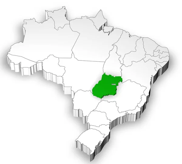 Карта Бразилии с разделенными штатами — стоковое фото