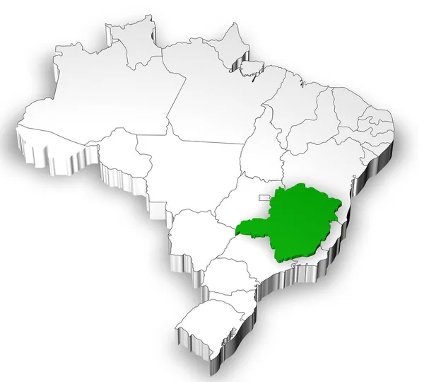 Mappa brasiliana con stati separati — Foto Stock